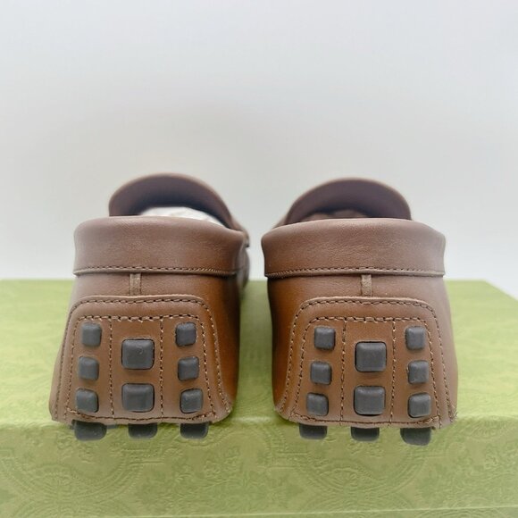 Gucci Supreme GG Interlocking Loafer Driving Shoes Mens Brown UK 10.5 US 11 - Picture 9 of 15